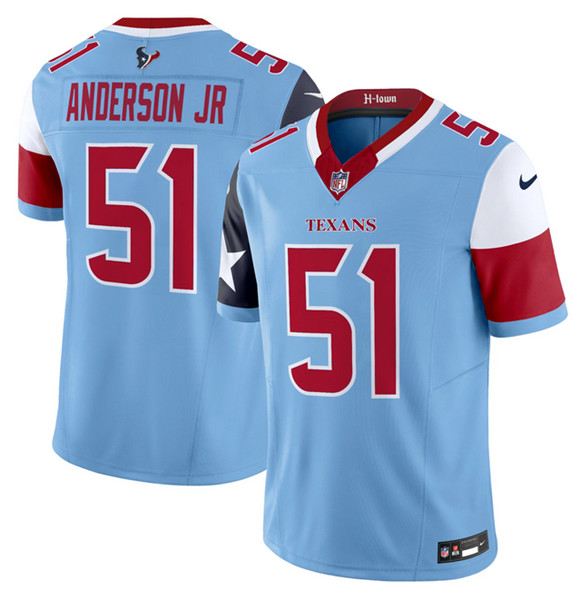 Men's Houston Texans #51 Will Anderson Jr. Blue 2024 F.U.S.E. V5 Limited Stitched Football Jersey